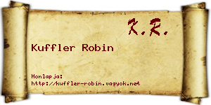 Kuffler Robin névjegykártya